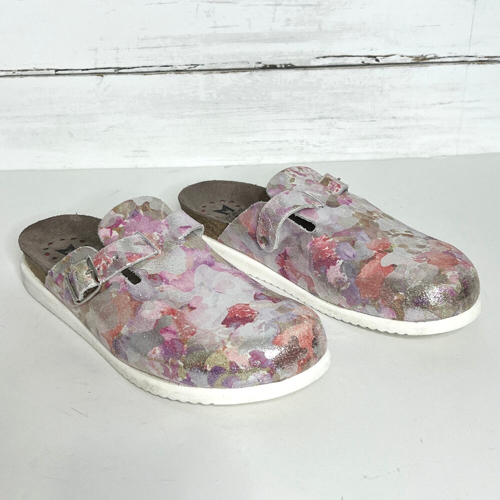 Mephisto Floral Mules with White Soles